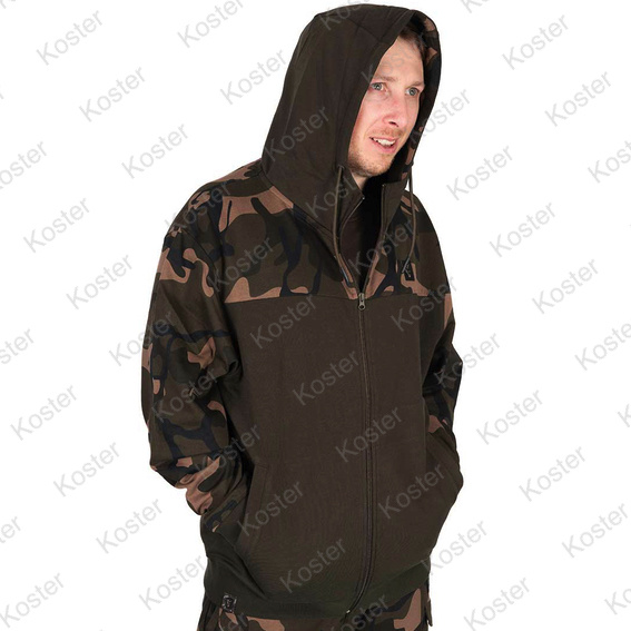 LW Khaki / Camo Split Zip Hoody - Maat: Medium - Afbeelding 3