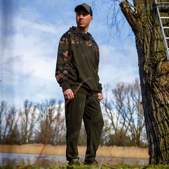 LW Khaki / Camo Split Zip Hoody - Maat: Medium - Afbeelding 5