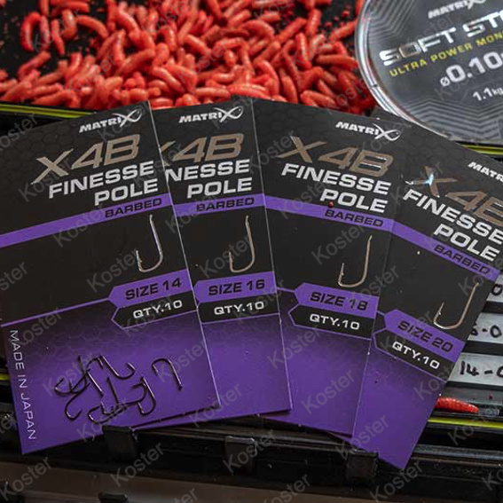 X4B Finesse Pole Hooks - Barbed - Haakmaat: 14 - Afbeelding 4