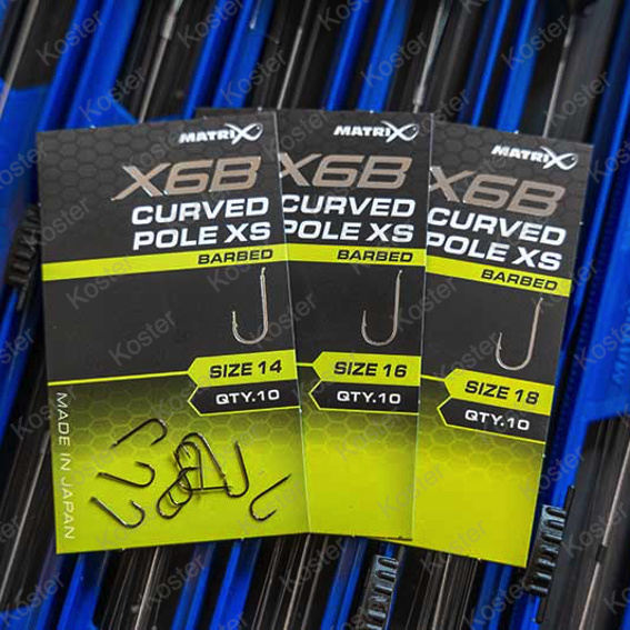 X6B Curved Pole XS Hooks - Barbed - Haakmaat: 14 - Afbeelding 4